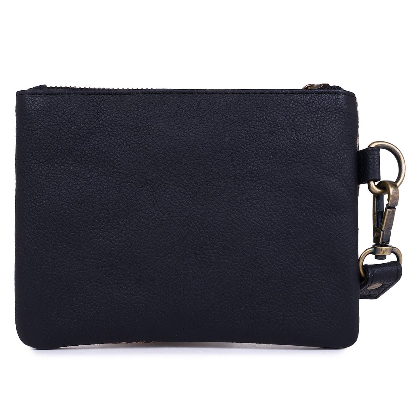 Leather Suede Women Wrislet - Black White Zebra Print