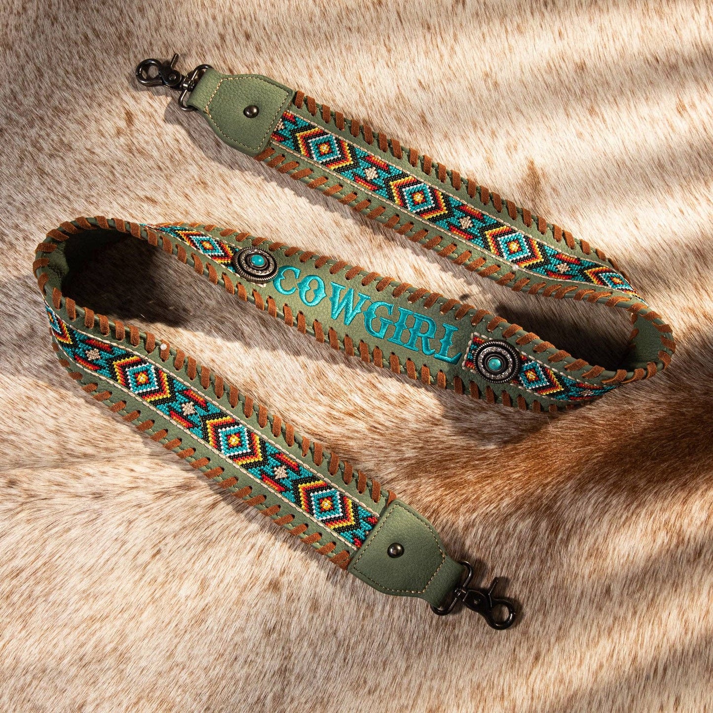 PST-1013 Montana West Western Guitar Style Embroidered Aztec Crossbody Strap