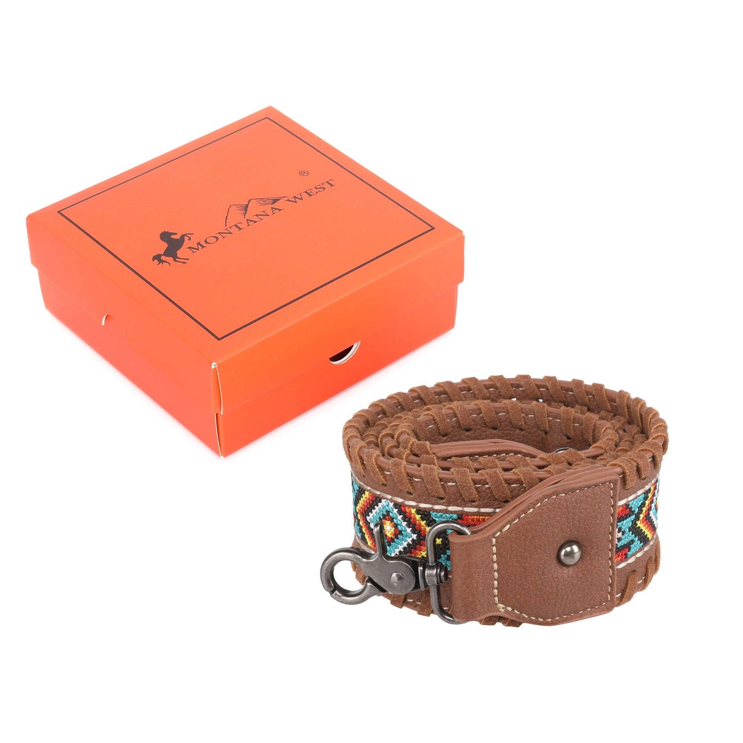 PST-1013 Montana West Western Guitar Style Embroidered Aztec Crossbody Strap