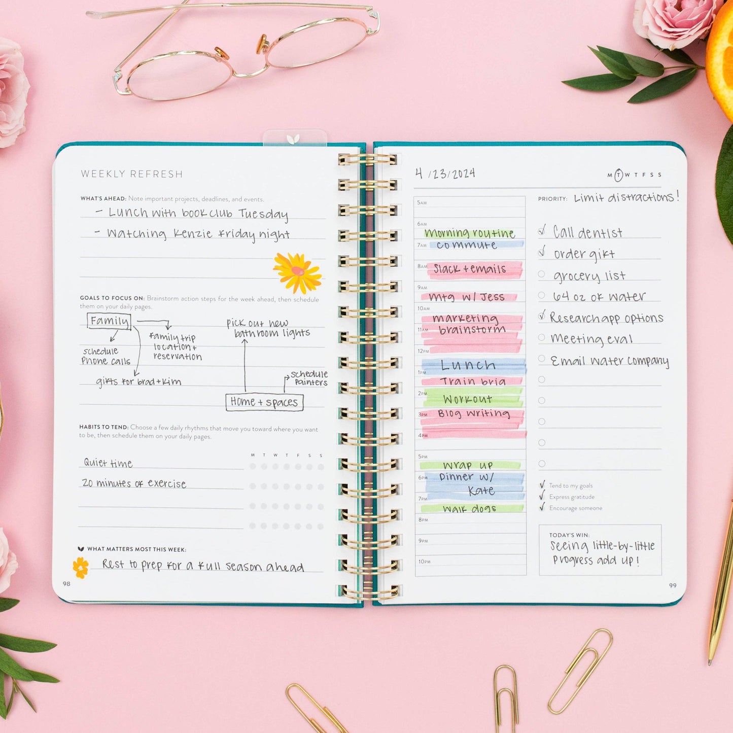 Fresh Start Daily Goal Planner® | Undated (Lavender Casebound)