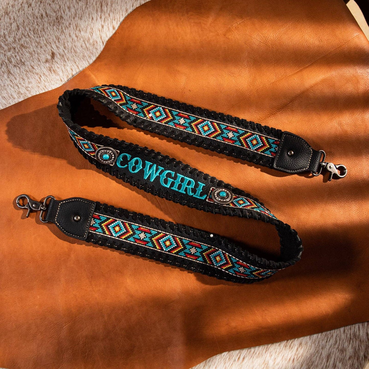 PST-1013 Montana West Western Guitar Style Embroidered Aztec Crossbody Strap