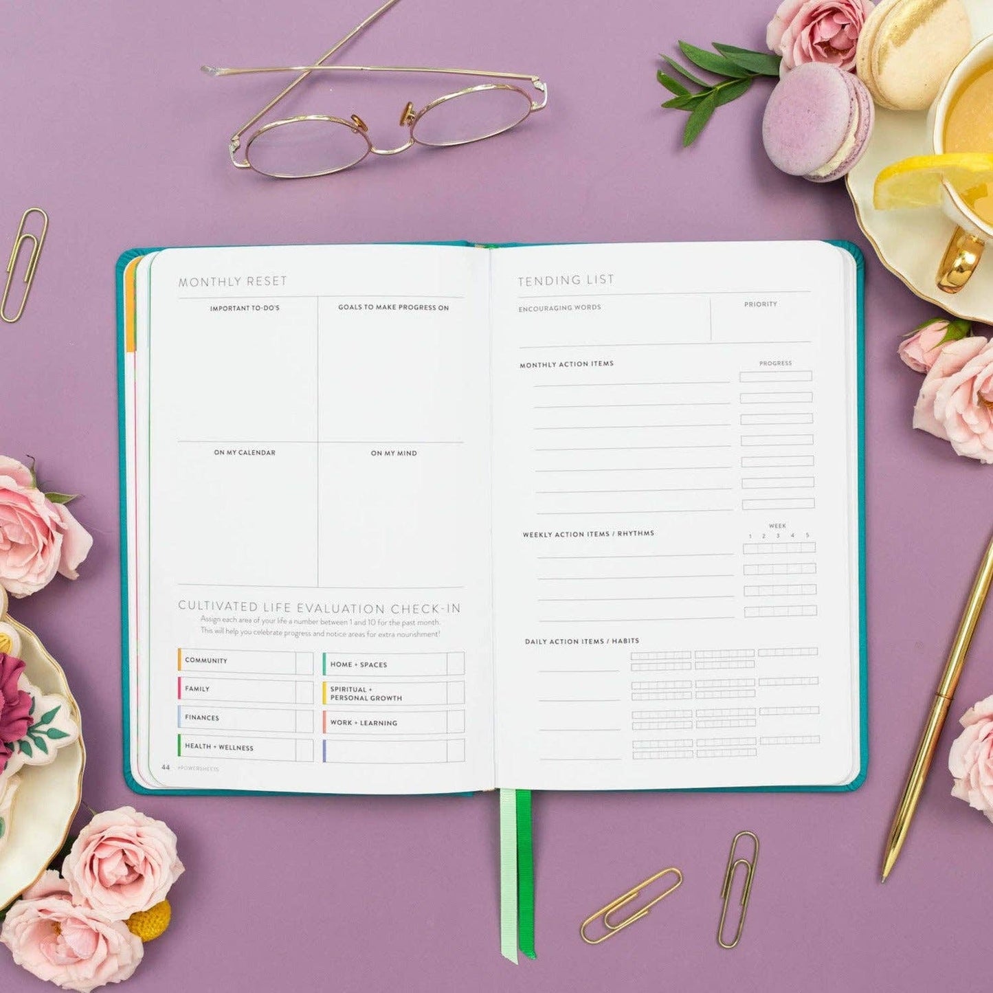 90-Day PowerSheets® Goal Planner | Weekly Undated (Ivy)
