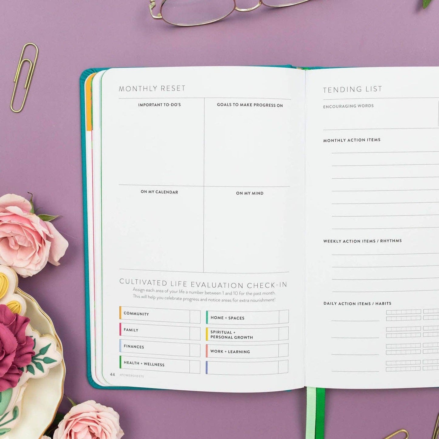 90-Day PowerSheets® Goal Planner | Weekly Undated (Ivy)