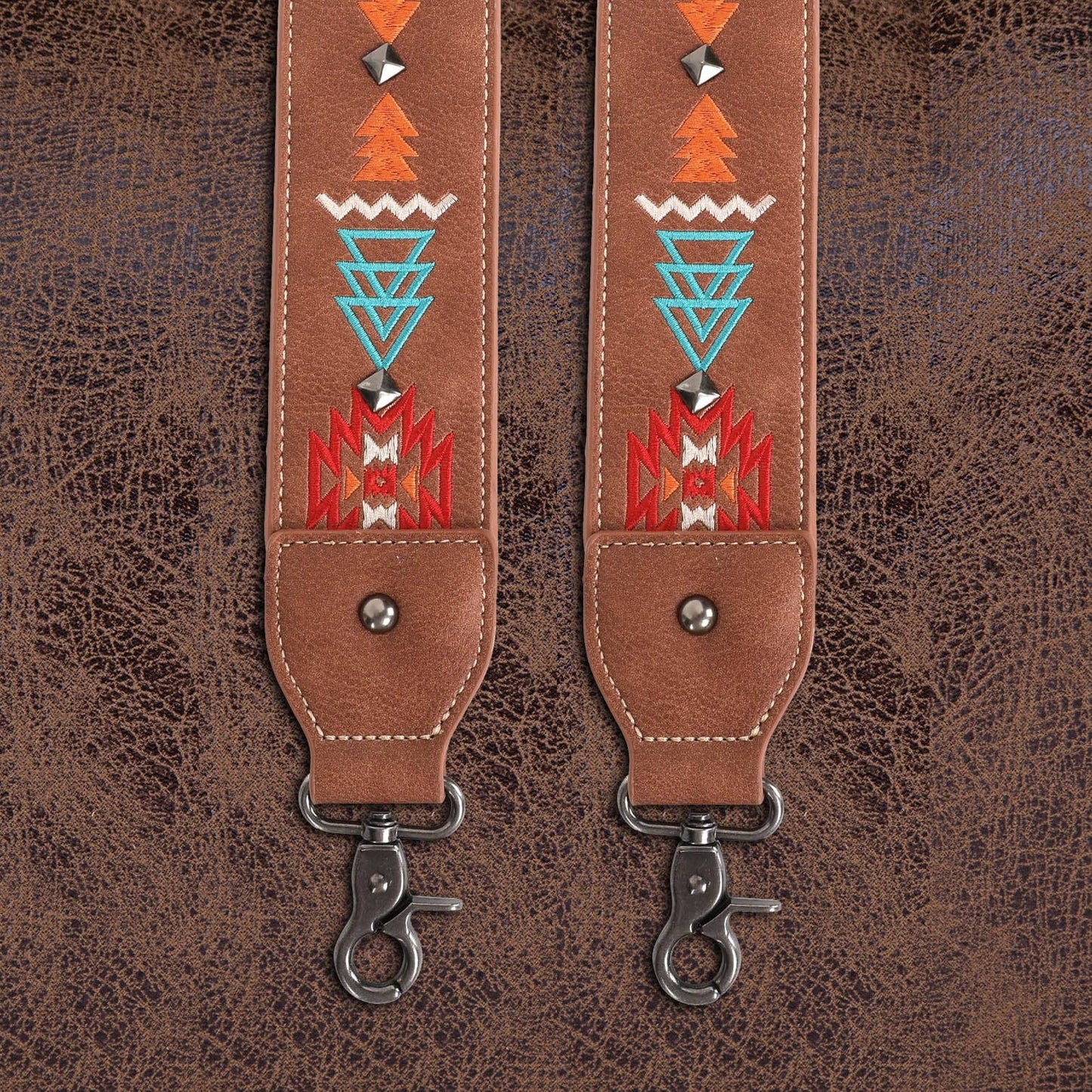 PST-1018 Montana West Western Guitar Style Embroidered Aztec Crossbody Strap