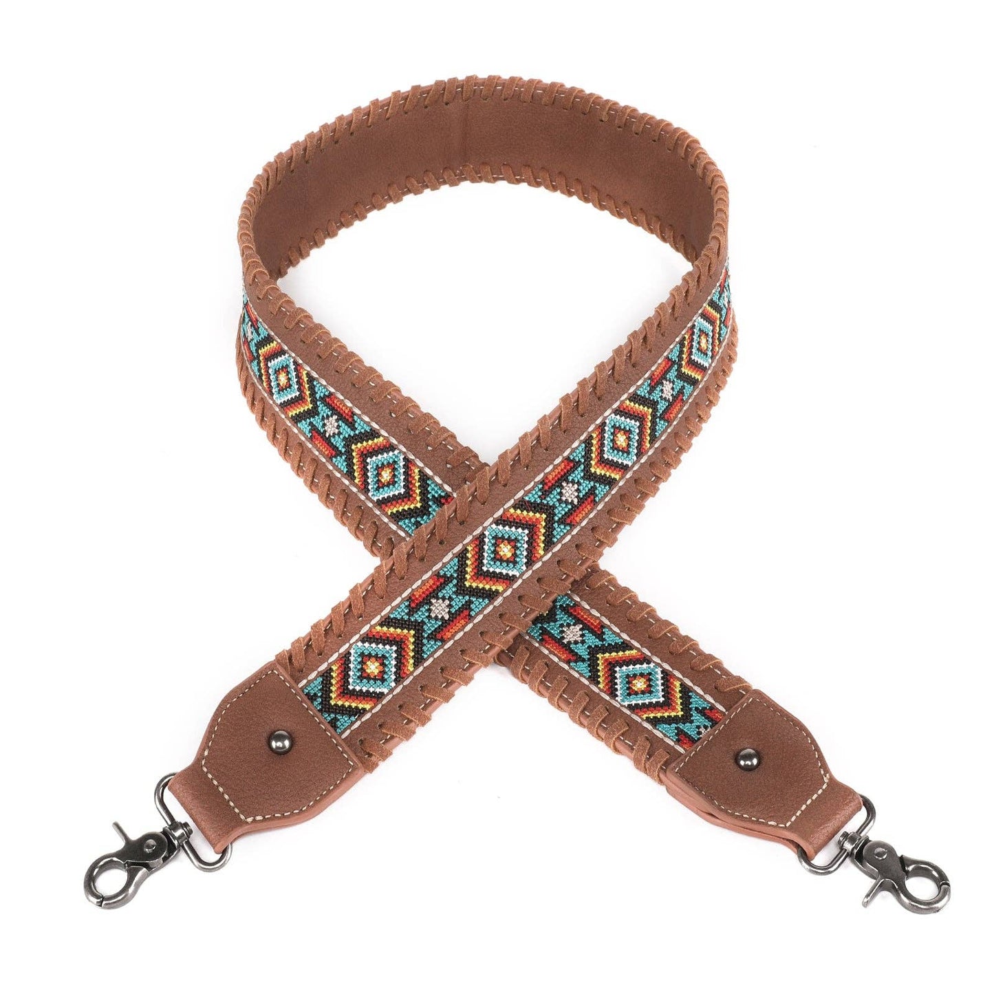 PST-1013 Montana West Western Guitar Style Embroidered Aztec Crossbody Strap