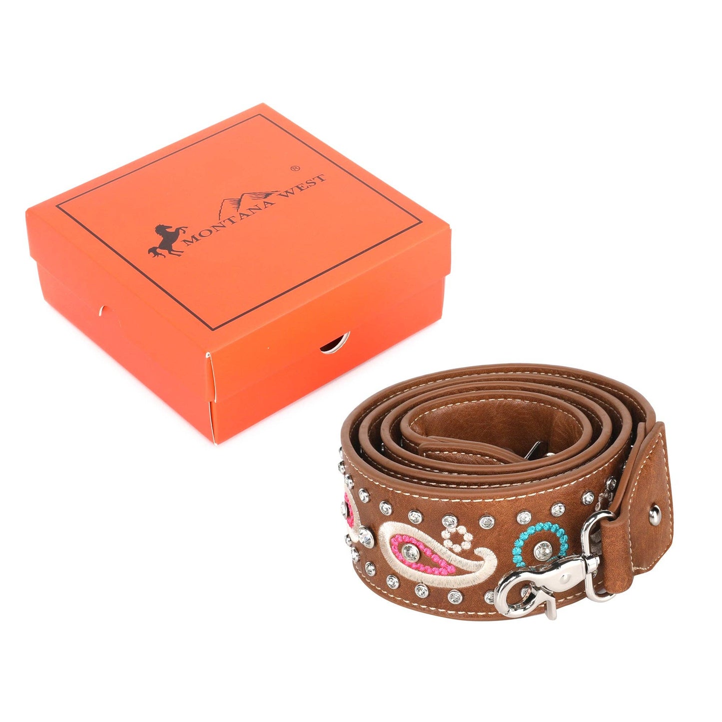 PST-1014 Montana West Western Guitar Style Paisley Crossbody Strap