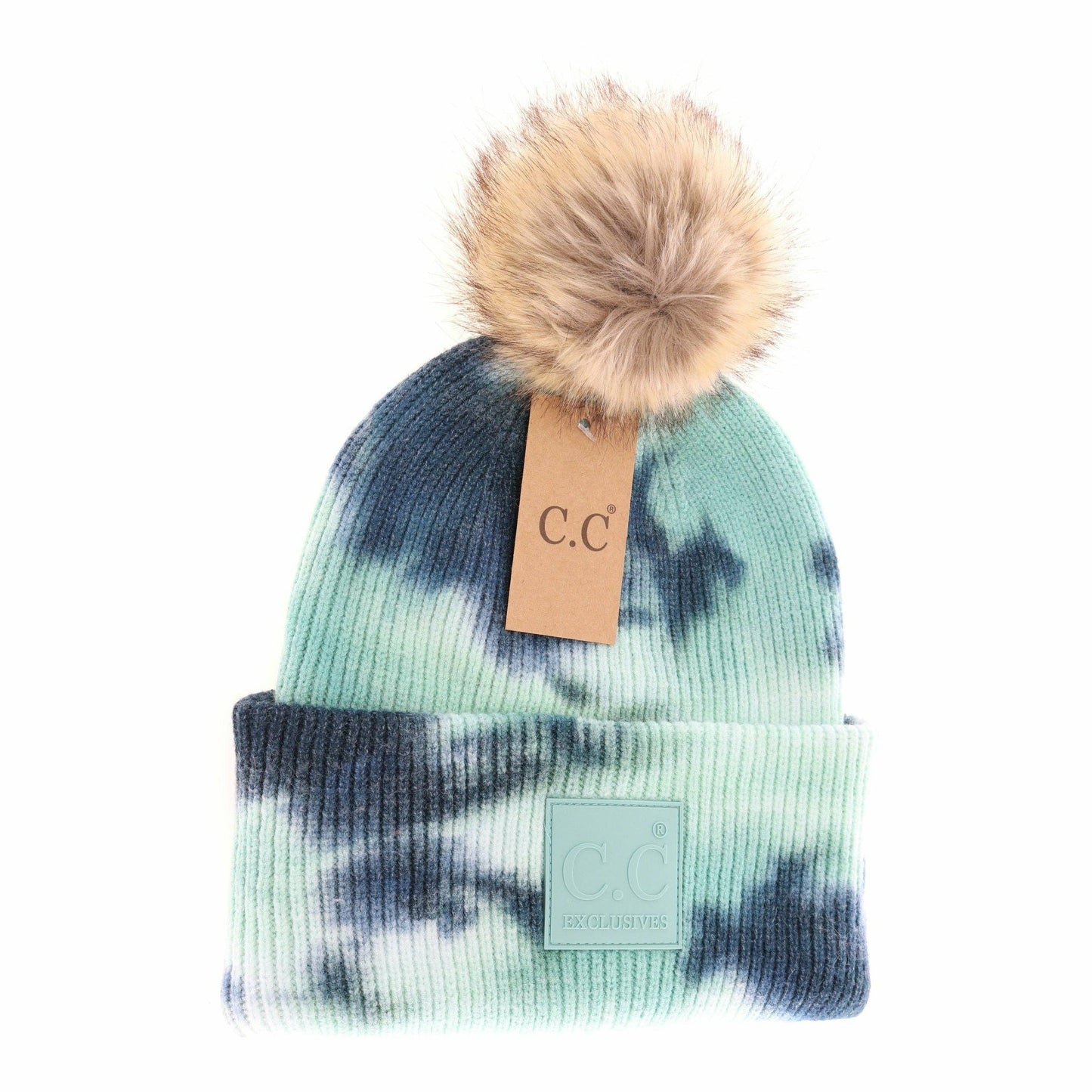 Tie Dye Fur Pom C.C Beanie HAT7380POM