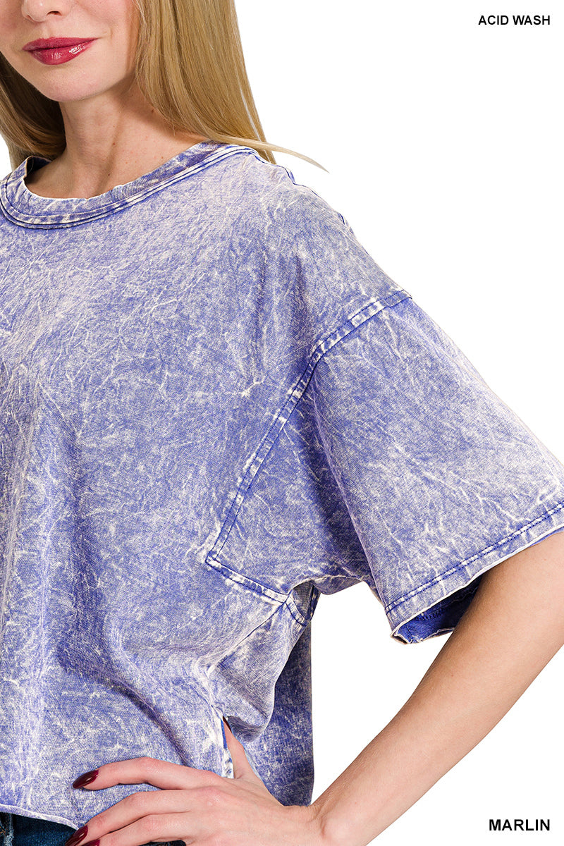 Acid Crinkle Washed Oversized Tee