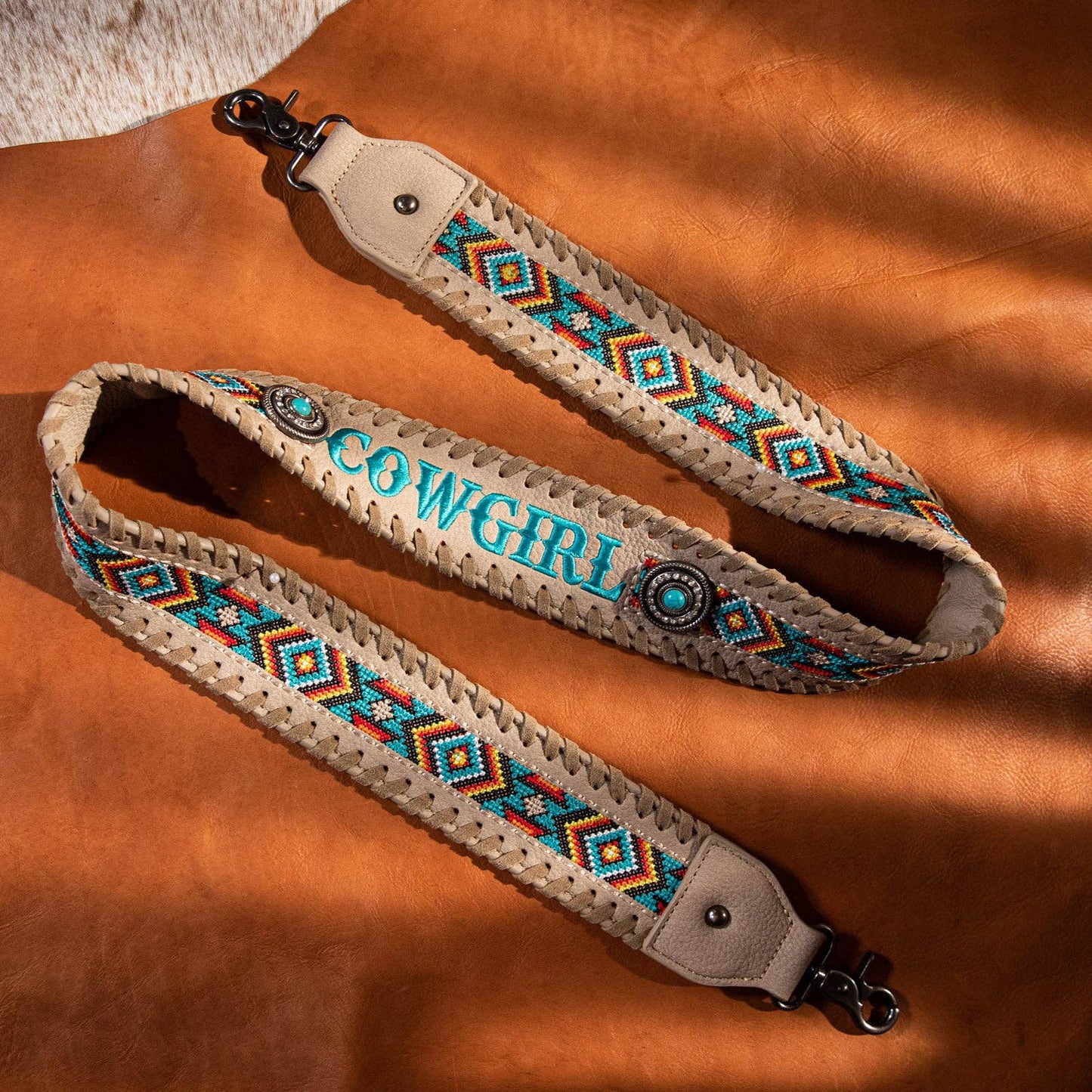 PST-1013 Montana West Western Guitar Style Embroidered Aztec Crossbody Strap