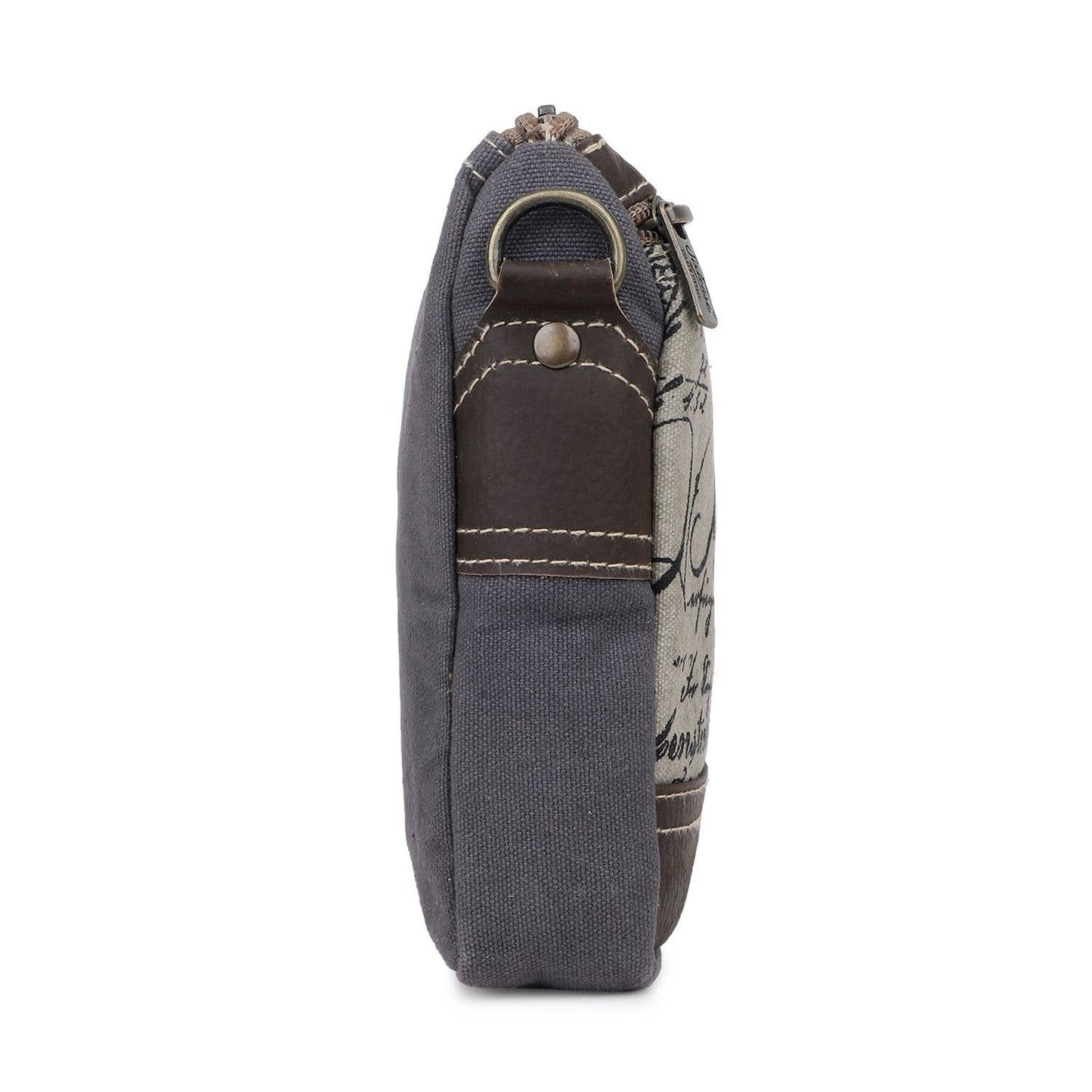 Canvas Leather Women's Crossbody Bag - Timberwolf/Sage