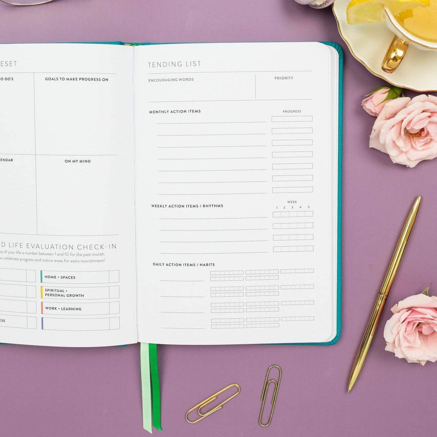 90-Day PowerSheets® Goal Planner | Weekly Undated (Ivy)