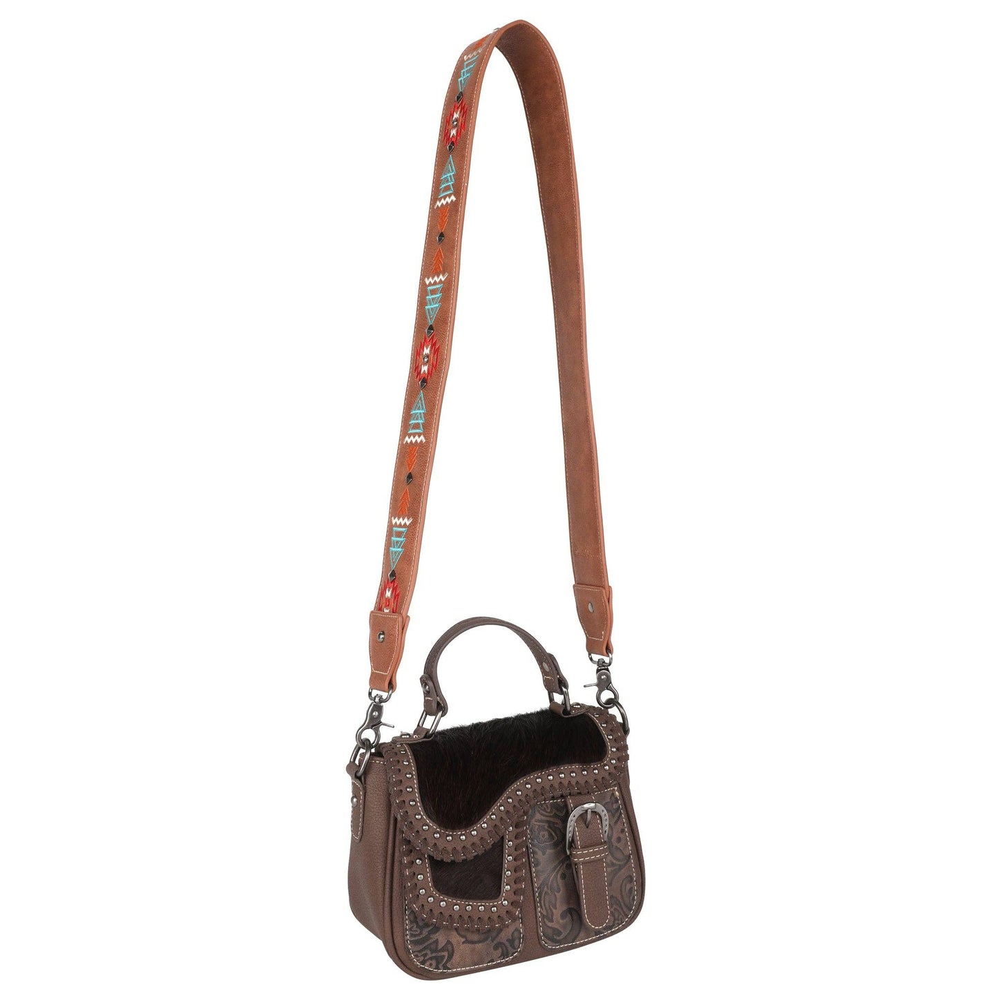 PST-1018 Montana West Western Guitar Style Embroidered Aztec Crossbody Strap