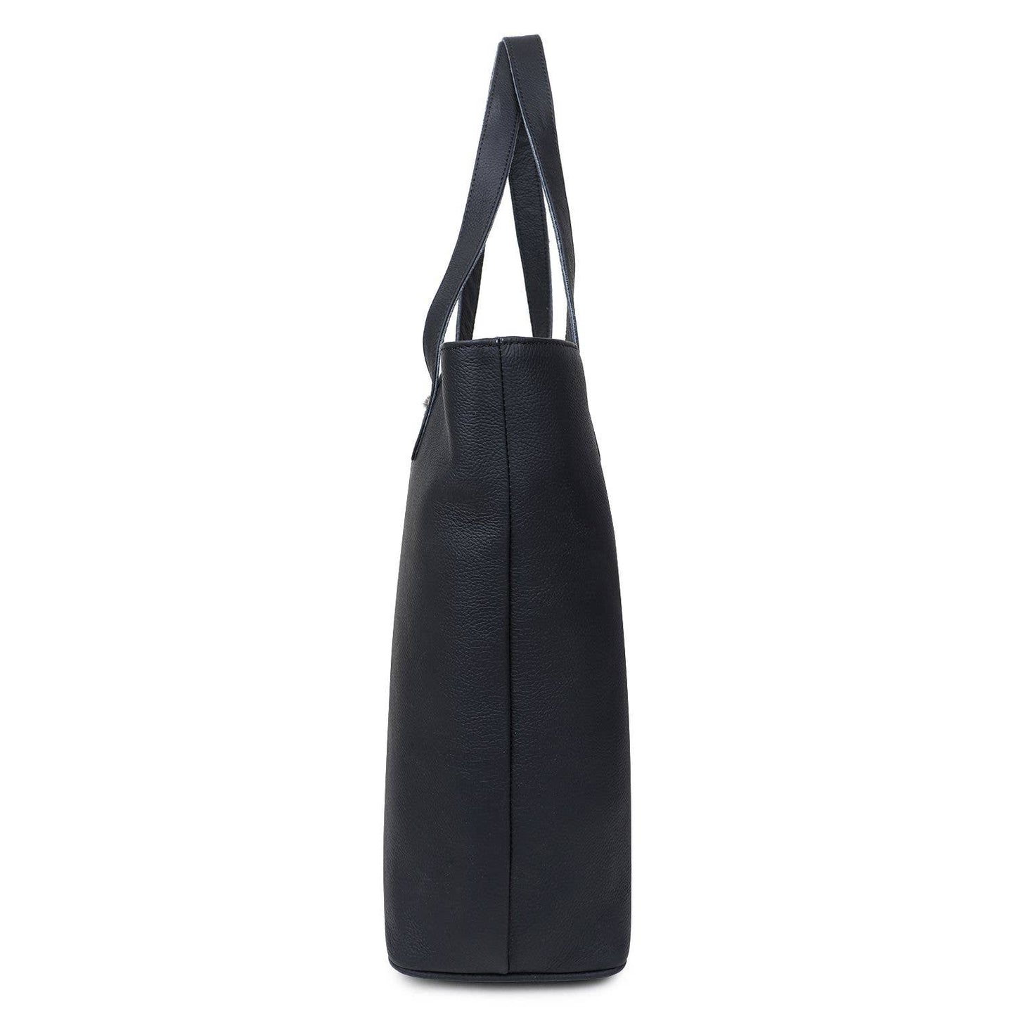 Leather and Cowhide Women's Tote Bag - Black White