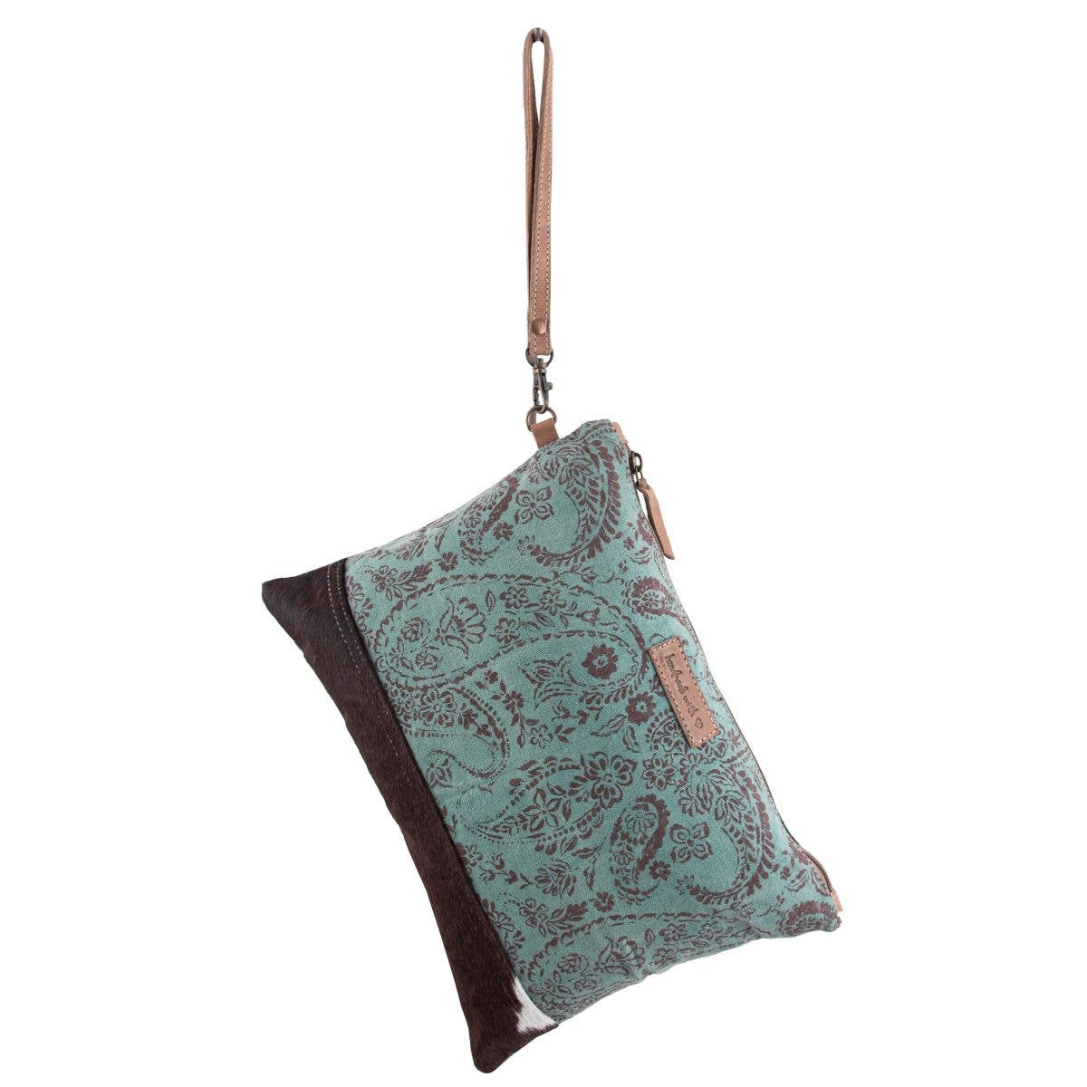 Canvas Leather & Cowhide Paisley Print Women's Utlity Bag