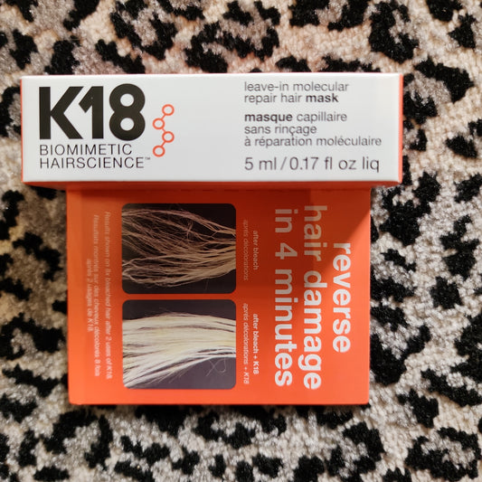K 18 leave in hair mask