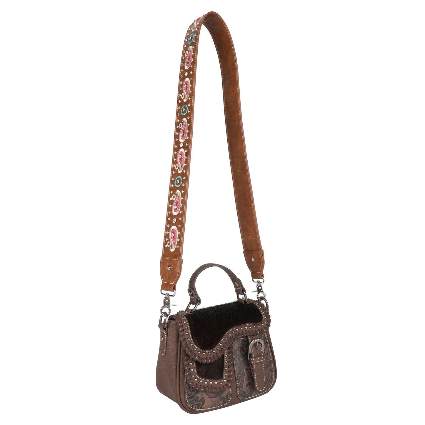PST-1014  Montana West Western Guitar Style Paisley Crossbody Strap