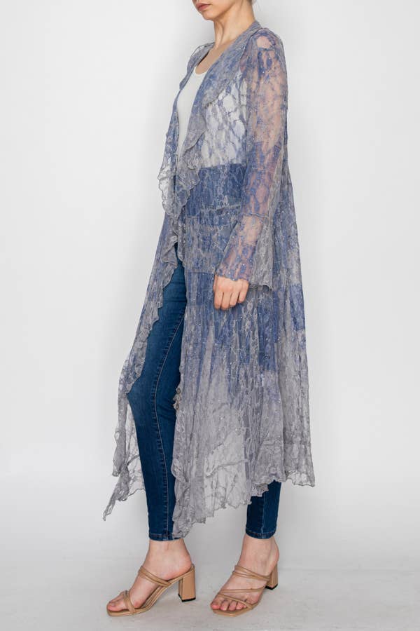 Lightweight Lace Ruffle Duster w/ Sparkles