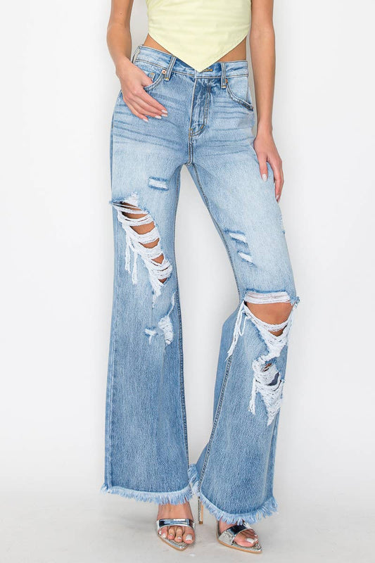 *HYBRID STYLE* HIGH RISE WIDE LEG JEANS