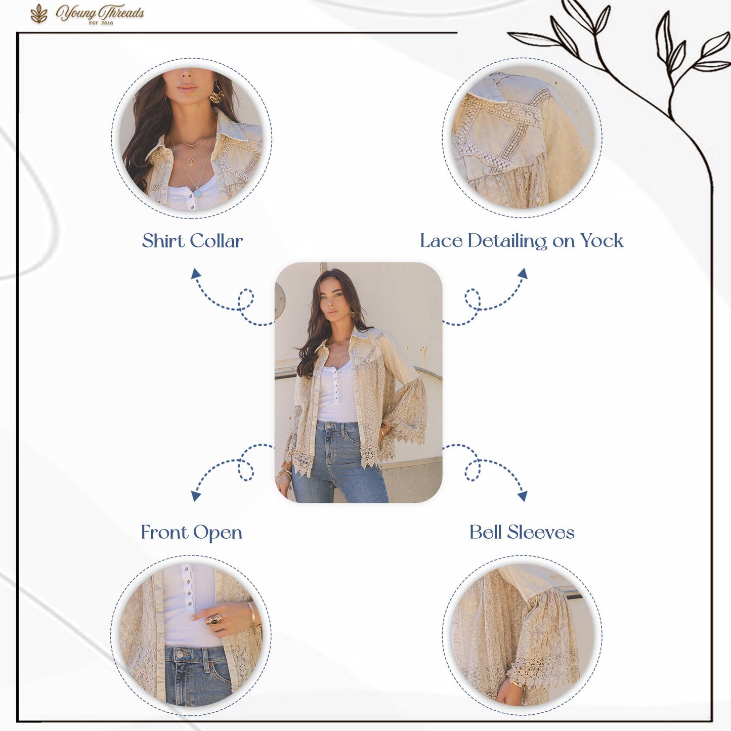 Crochet Denim and Lace Jacket Shrug