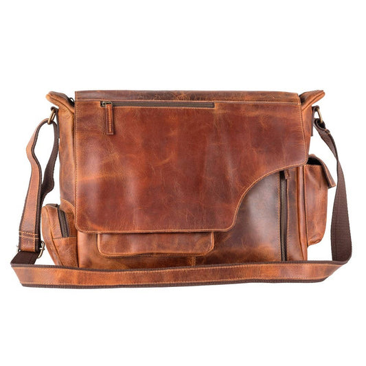 Amalfi - Rustic Genuine Leather Messenger Bag - Unisex