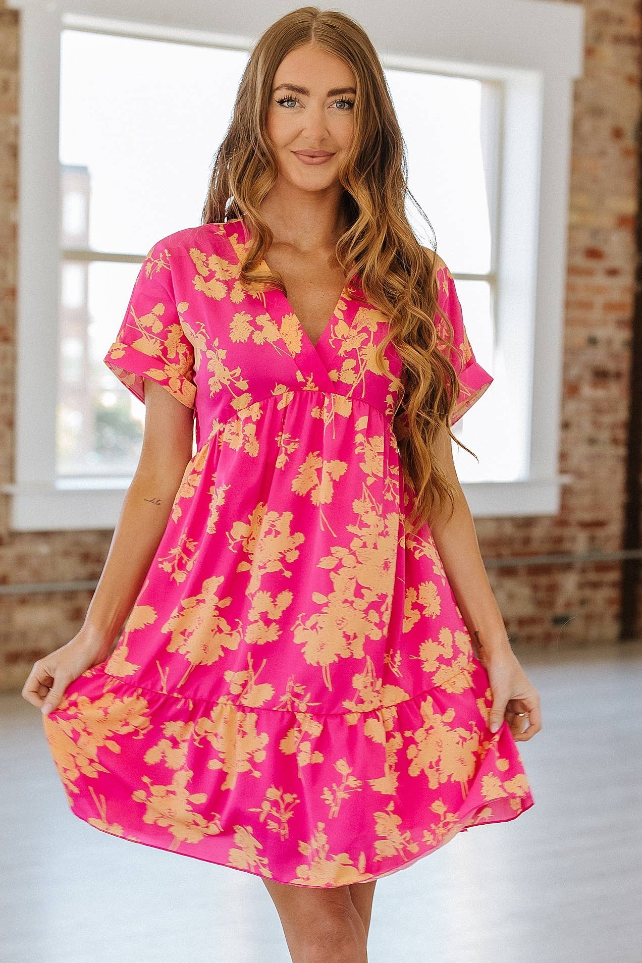 Simpson Ruffled Mini Dress | S-XL: Rose / L