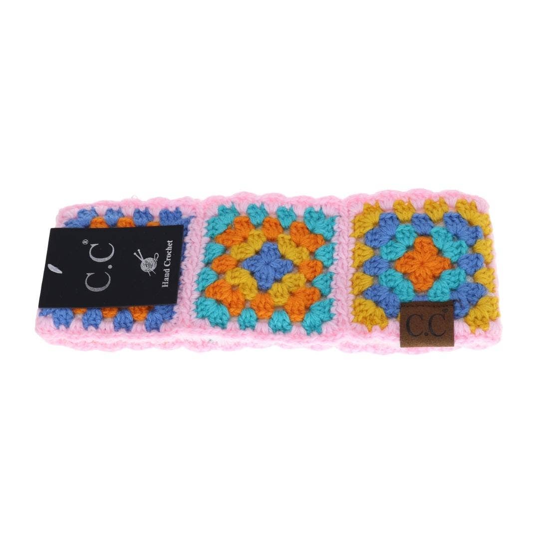 Fuzzy Lined Multi-Color Crochet Fashion Headband for Women