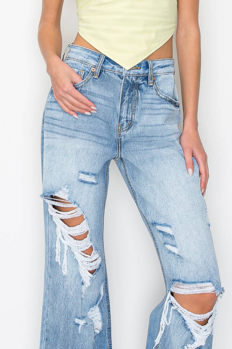 *HYBRID STYLE* HIGH RISE WIDE LEG JEANS