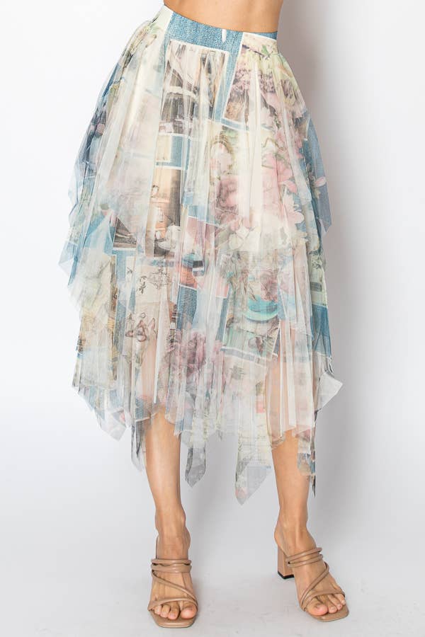 Paris - Dreamy Tiered Tulle Midi Skirt With Floaty Hem