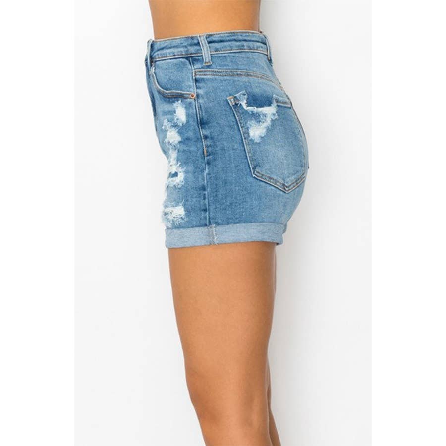 AUTHENTIC RIP AND REPAIR MOM SHORTS CUFFED