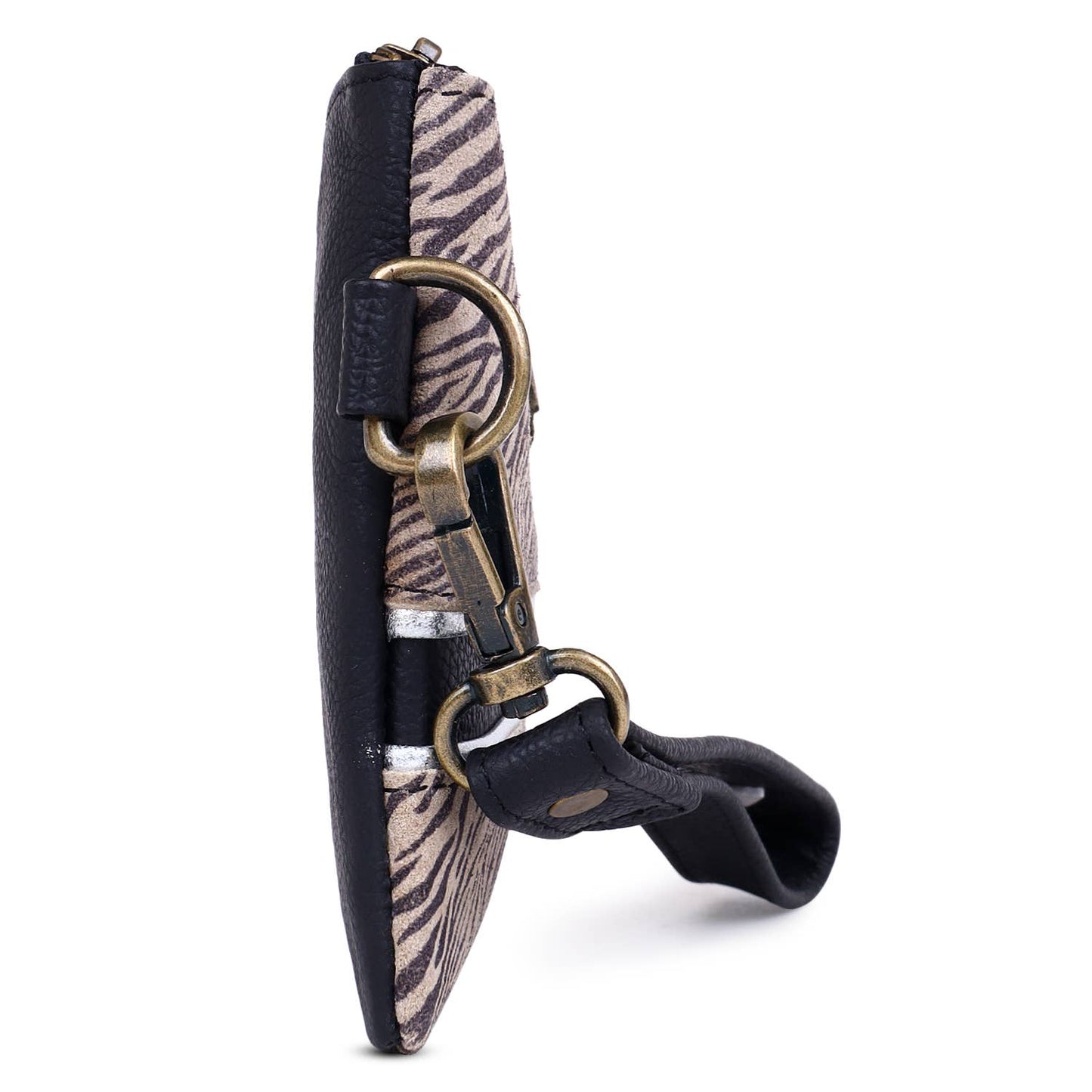 Leather Suede  Women Wrislet - Black White Zebra Print