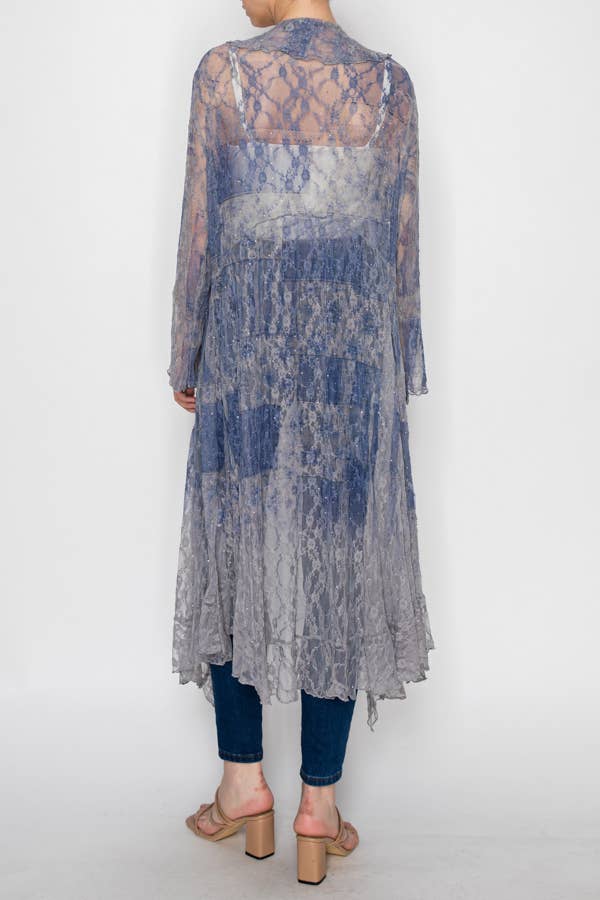 Lightweight Lace Ruffle Duster w/ Sparkles