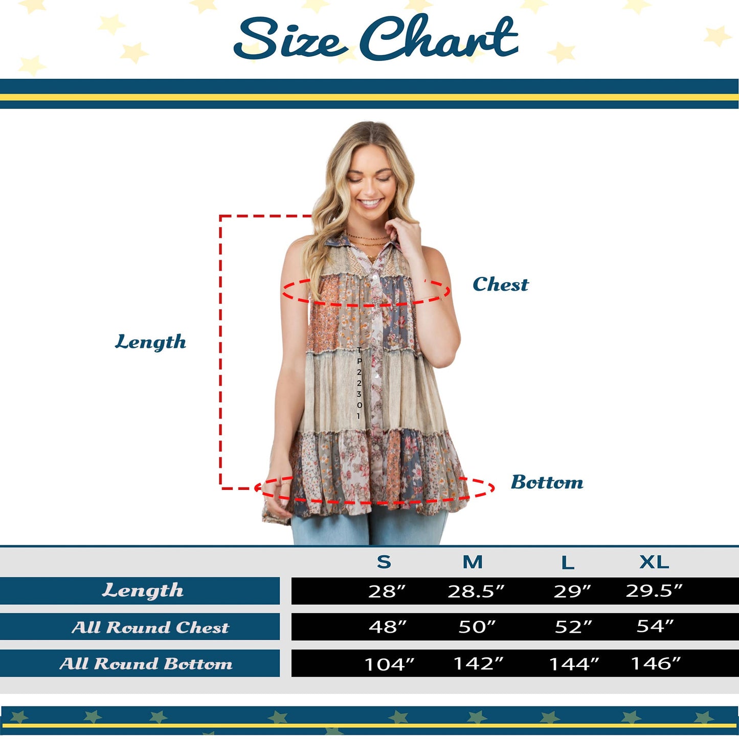 Boho Chic Elegance - Artisan Patchwork Button-Down Top