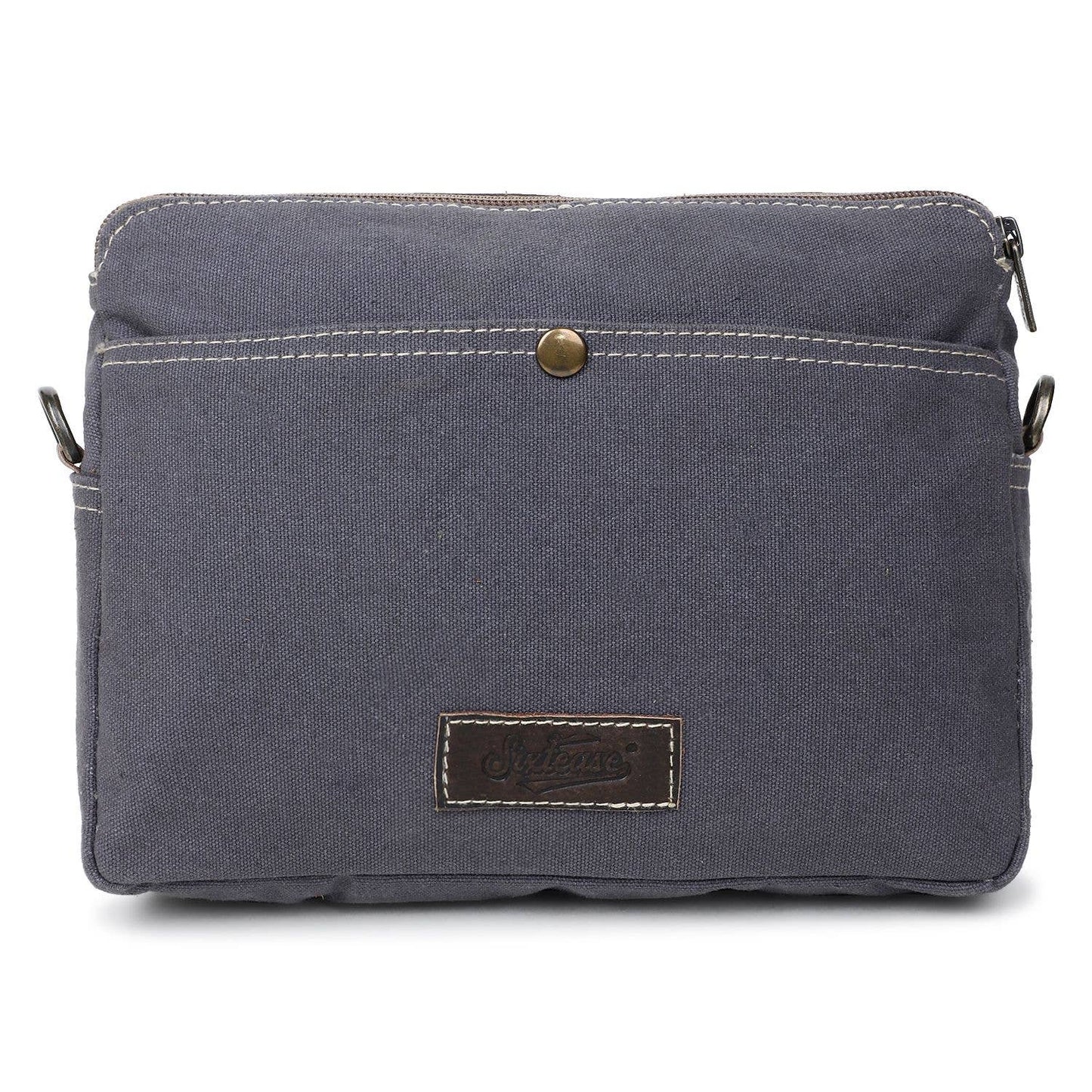 Canvas - Leather Women's Crossbody - Timberwolf/Walnut Grey