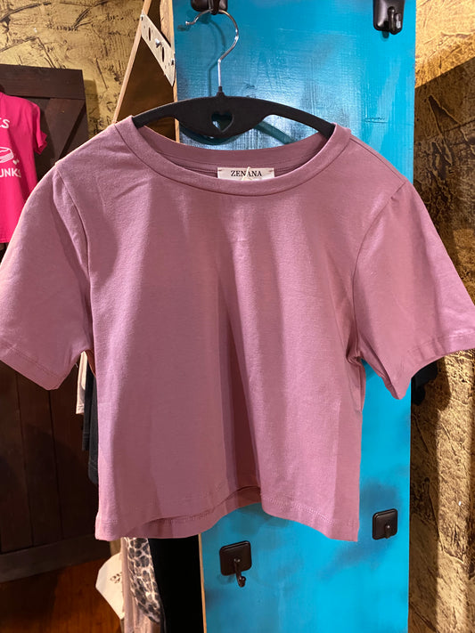 Zenana pink crop shirt