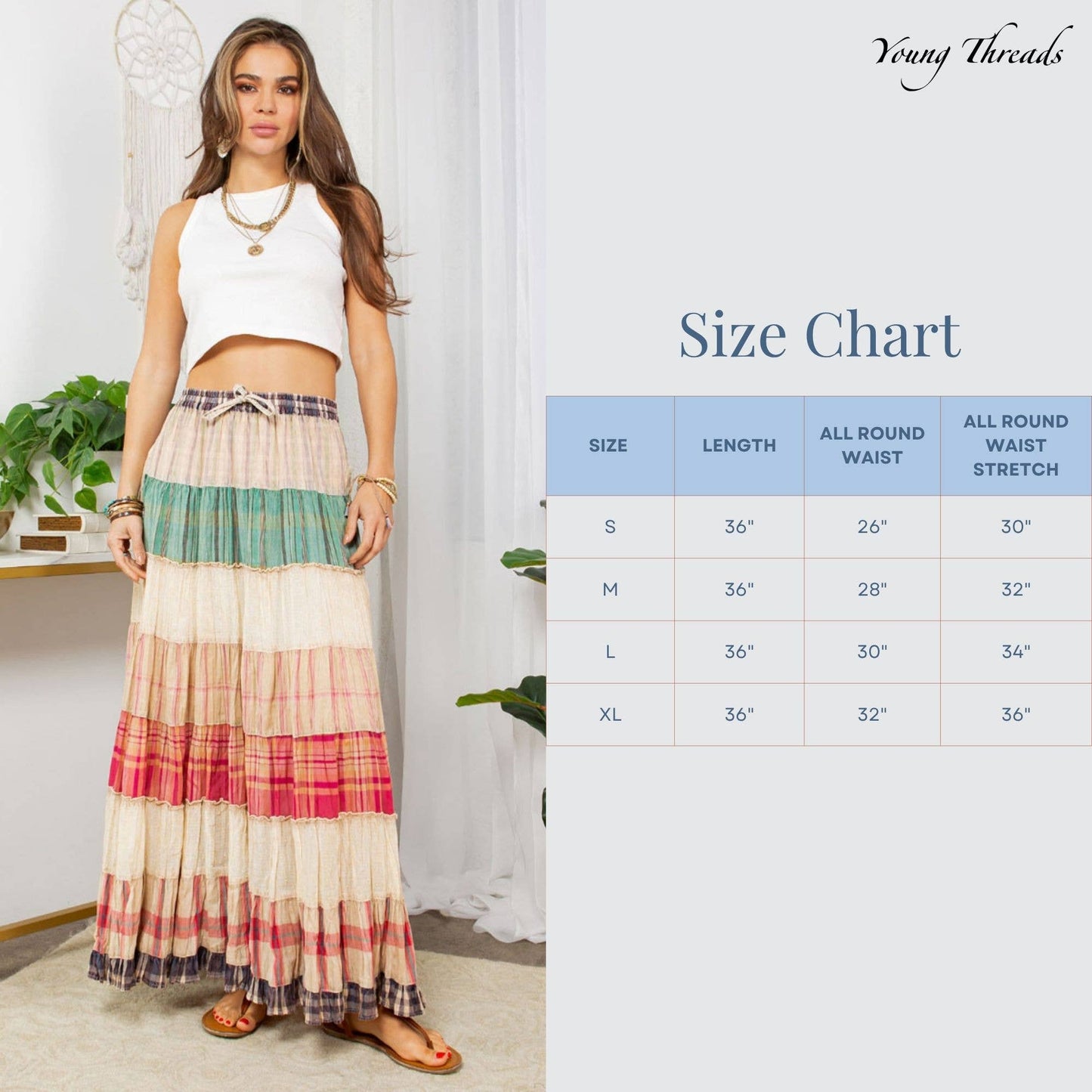 Vintage Vibes: Crinkled Tiered Skirt With Mixed Cotton Dobby