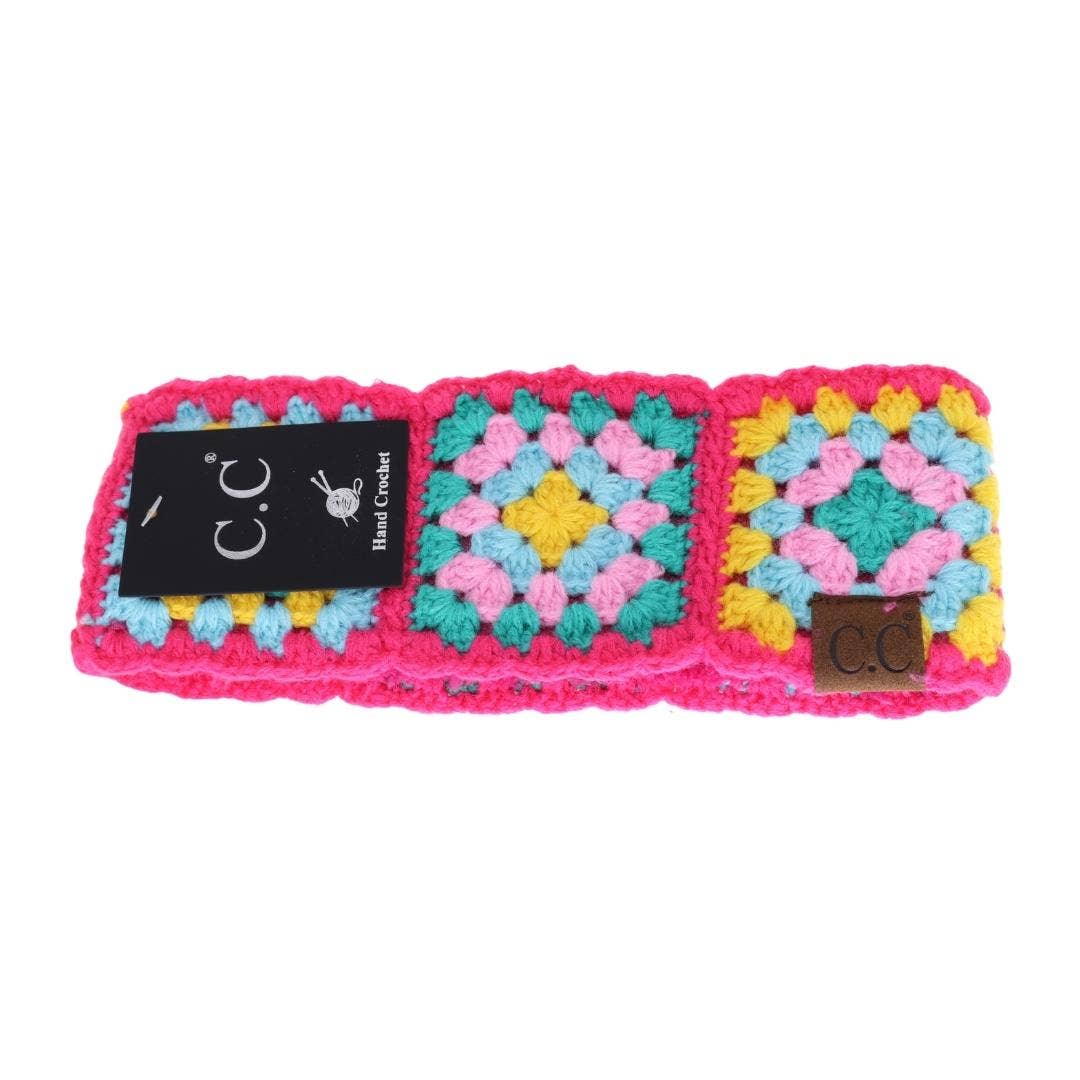 Fuzzy Lined Multi-Color Crochet Fashion Headband for Women