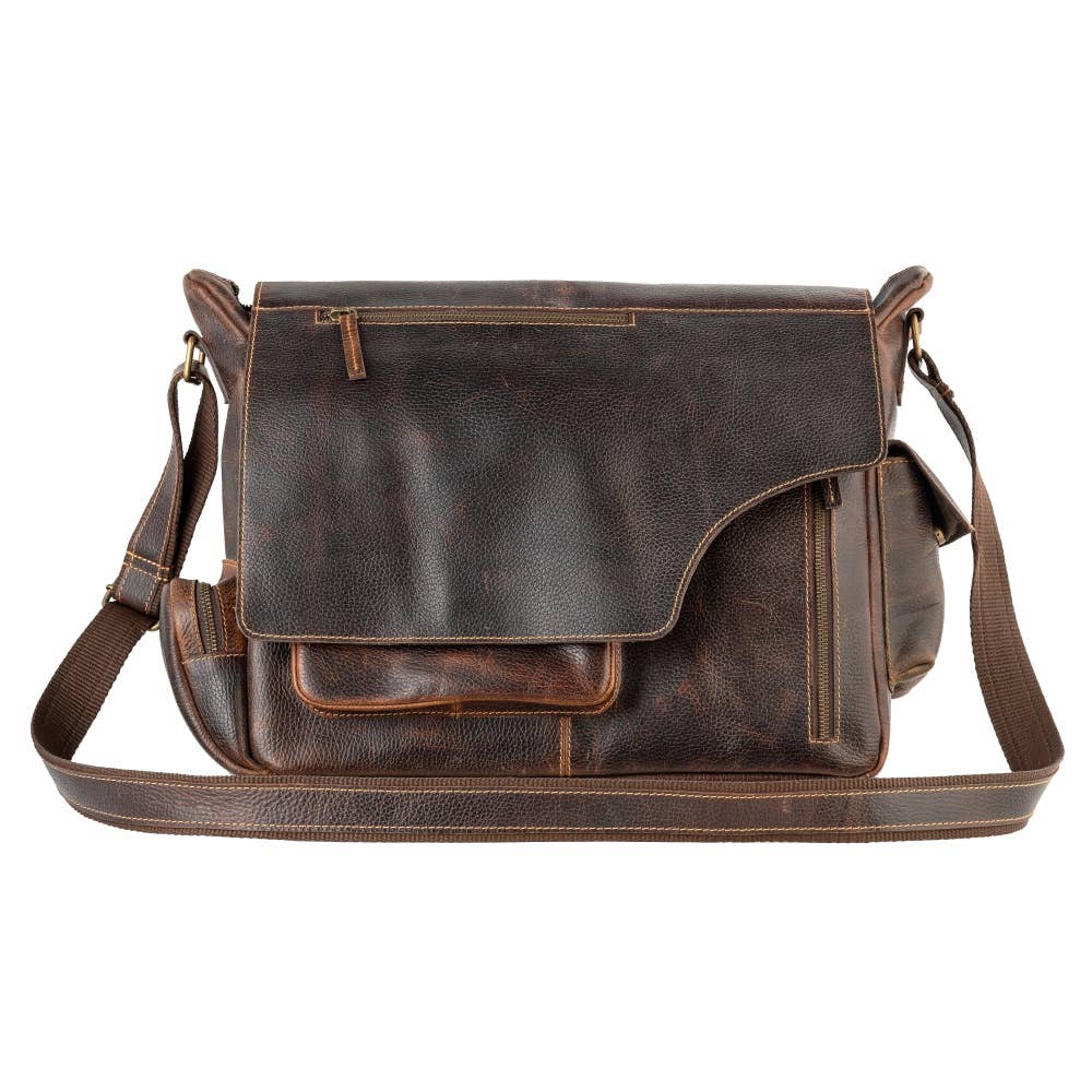 Amalfi - Rustic Genuine Leather Messenger Bag - Unisex