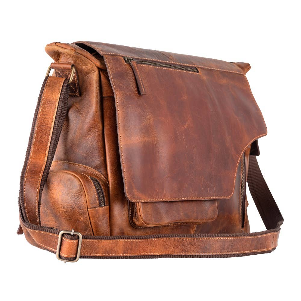 Amalfi - Rustic Genuine Leather Messenger Bag - Unisex