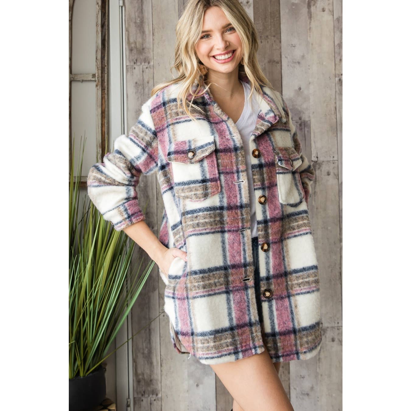 Thick Plaid Checker Shacket