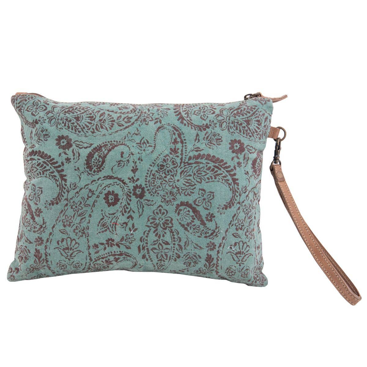 Canvas Leather & Cowhide Paisley Print Women's Utlity Bag