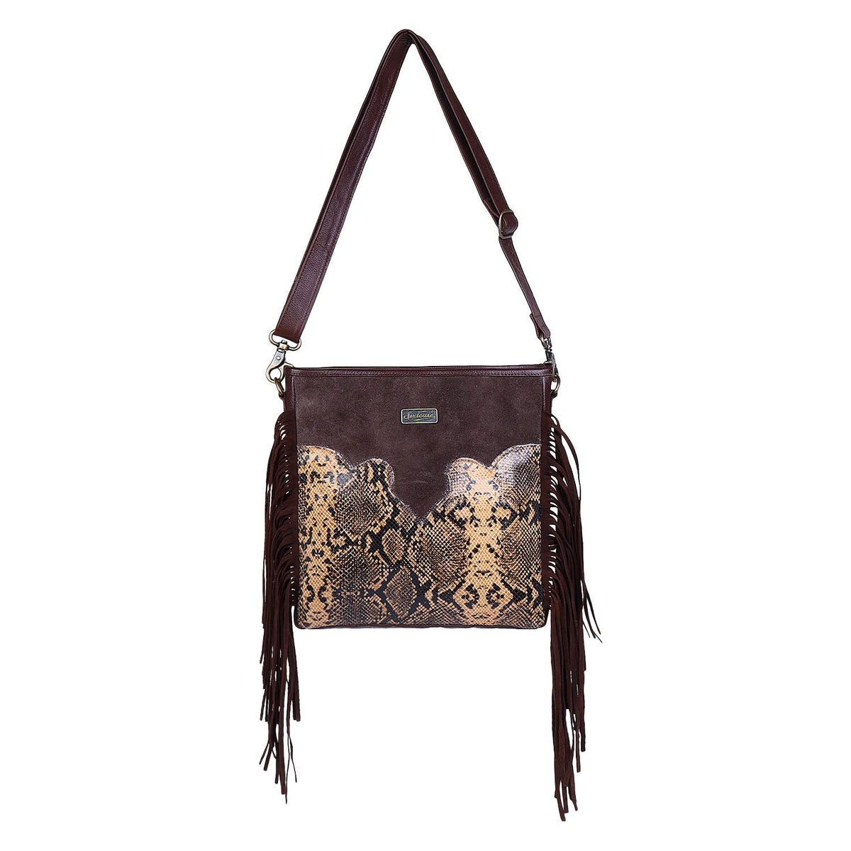 Western Fringe Animal Print Crossbody Bags