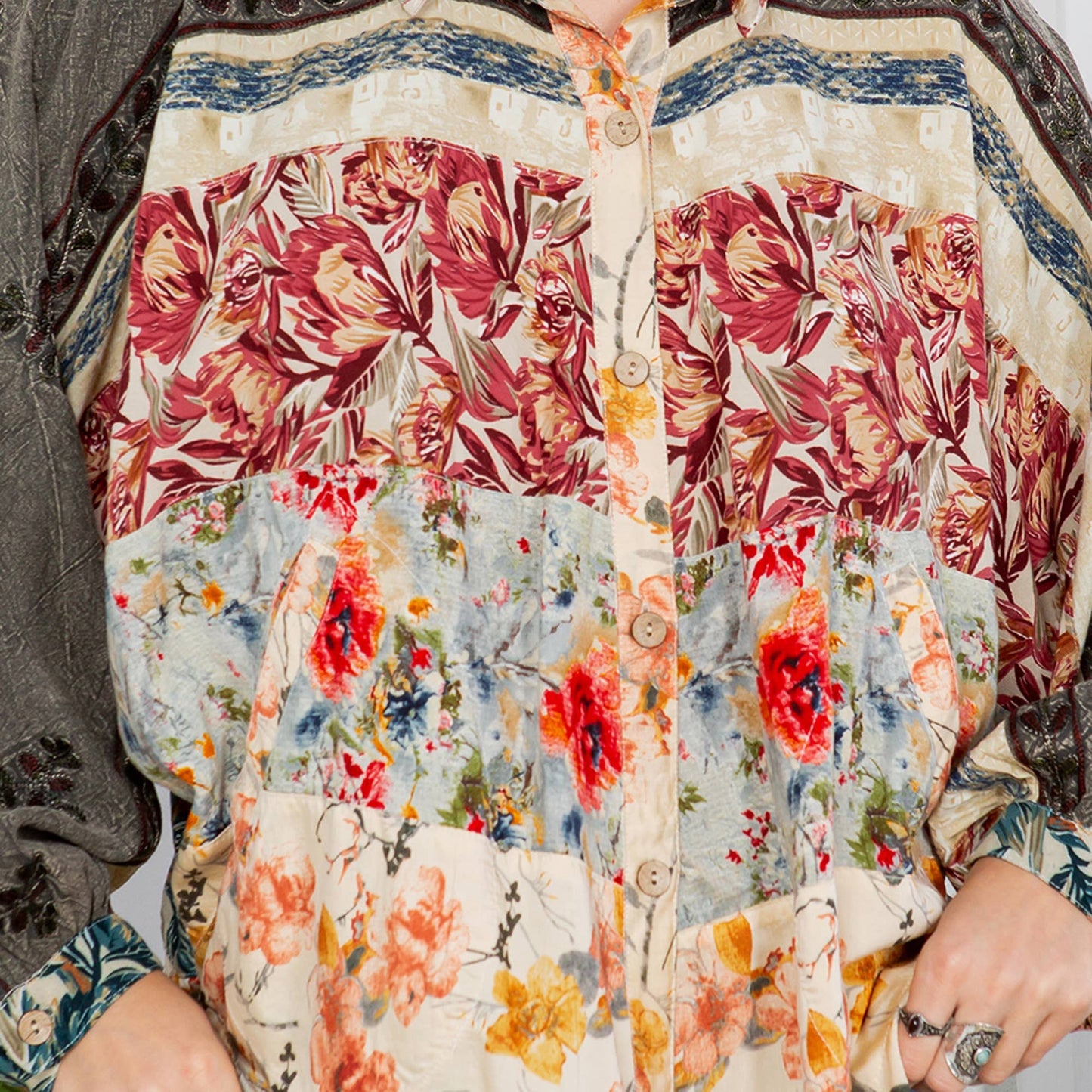 Bishop Sleeves Loose Western Printed Shirt Top