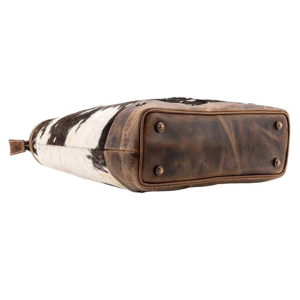 Full Grain Leather & Acid Wash Cowhide Tote Bag - Women's