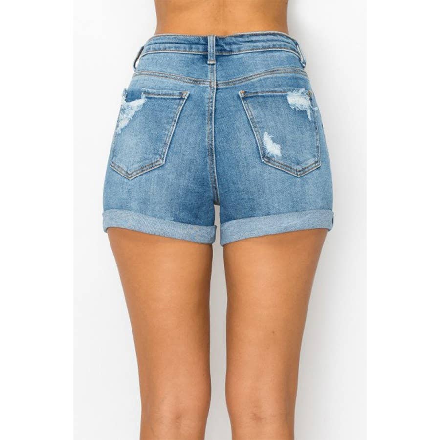 AUTHENTIC RIP AND REPAIR MOM SHORTS CUFFED