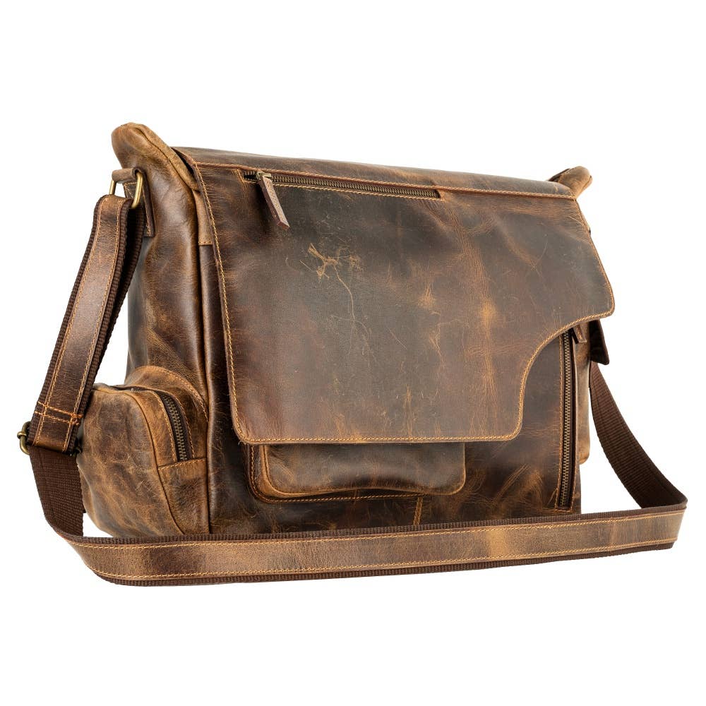 Amalfi - Rustic Genuine Leather Messenger Bag - Unisex