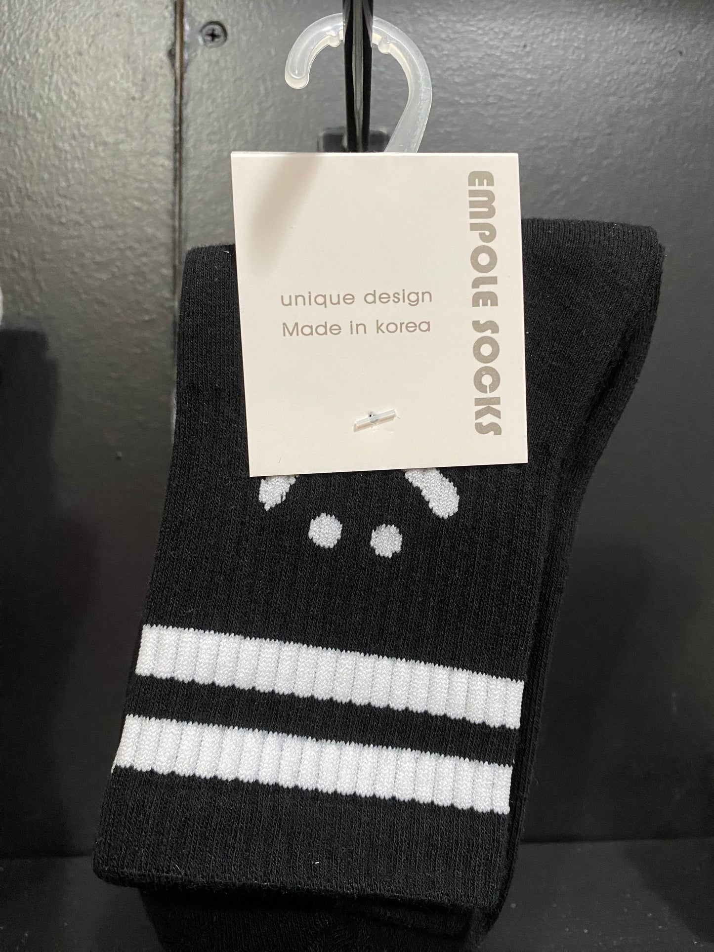 Empole black smiley face socks