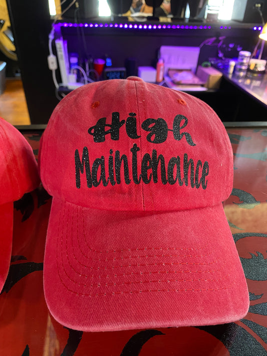 High maintenance hats