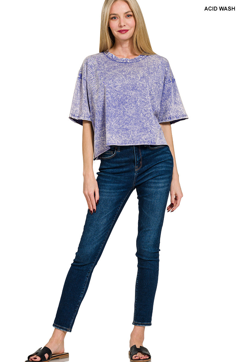Acid Crinkle Washed Oversized Tee