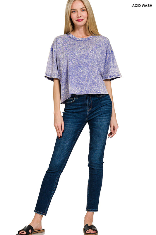 Acid Crinkle Washed Oversized Tee