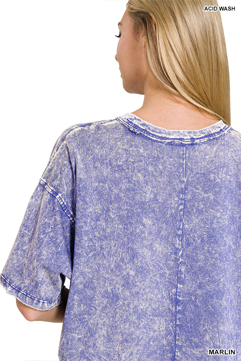 Acid Crinkle Washed Oversized Tee